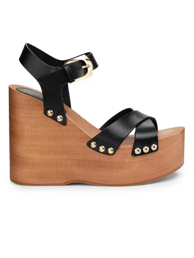 Stuart Weitzman 135mm Kate Leather Clog Sandals In Multi