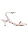 Stuart Weitzman Women's Kellie 50mm Leather Kitten-heel Sandals In Neutral