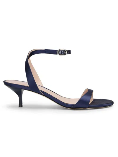 Stuart Weitzman 50mm Kellie Satin Ankle-strap Sandals In Blue