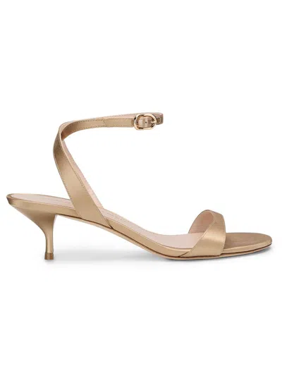 Stuart Weitzman Women's Kellie 50mm Satin Sandals In Brown