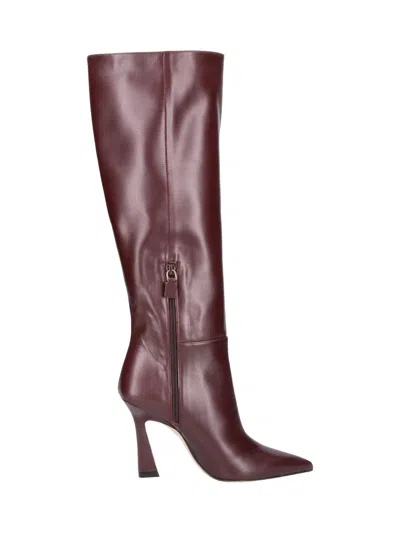 Stuart Weitzman Pointed-toe Knee-high Boots In Burgundy