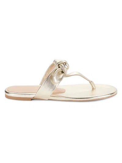 Stuart Weitzman Women's Leather Flat Sandals In Gold