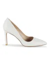 Stuart Weitzman 75mm Stuart Power Pointed-toe Leather Pumps In White