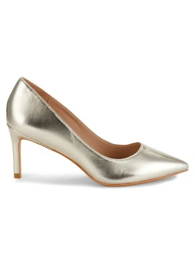 Stuart Weitzman Women's Leigh Metallic Leather Stiletto Pumps In Platino