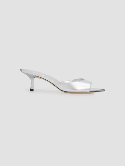 Stuart Weitzman Women's Lexington 50mm Leather Mules In Silver