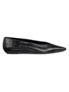 Stuart Weitzman Lina Leather Point-toe Ballerina Flats In Black