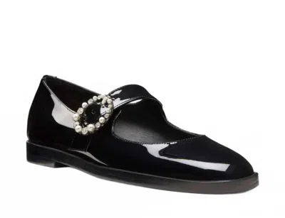 Stuart Weitzman Women's Loralei Crystal Mary Jane Flats In Black Patent