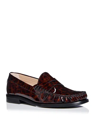 Stuart Weitzman Women's Lottie Loafer Flats In Dark Brown