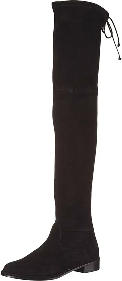 Pre-owned Stuart Weitzman Women's Lowland Over-the-knee Boot Black Suede Stretch 5.5 M
