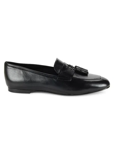 Stuart Weitzman Women's Lyon Leather Tassel Loafers In Black
