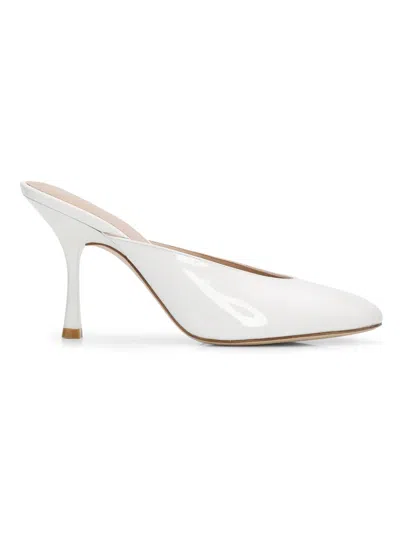 Stuart Weitzman Lulah Leather Mules In White