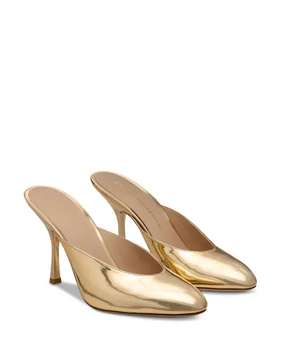 Stuart Weitzman Madison Mule 85 In Gold