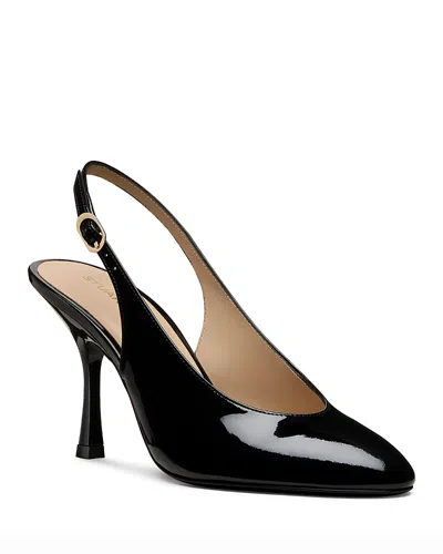 Stuart Weitzman Women's Madison Patent Leather Slingback Pumps In Black