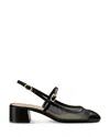 Stuart Weitzman Maeve Mesh Mary Jane Slingback Pumps In Black