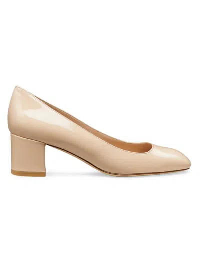 Stuart Weitzman Maeve Block Heel Pump In Neutral