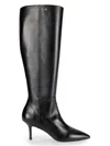 Stuart Weitzman Mara 75 Leather Knee Boots In Black