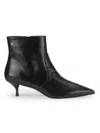 Stuart Weitzman Women's Mara Snakeskin Embossed Leather Ankle Boots In Black