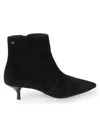 Stuart Weitzman Women's Mara Suede Kitten Ankle Boots In Black