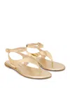 Stuart Weitzman Marley Metallic Leather Ankle-strap Sandals In Gold