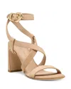 Stuart Weitzman Maven Suede Buckle Block-heel Sandals