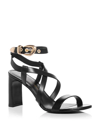 Stuart Weitzman Women's Maven 75 Block Heel Sandals In Black