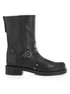 Stuart Weitzman Maverick Buckled Leather Ankle Boots In Black