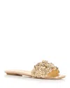 Stuart Weitzman Meadow Slide Floral Embellishments In Golden