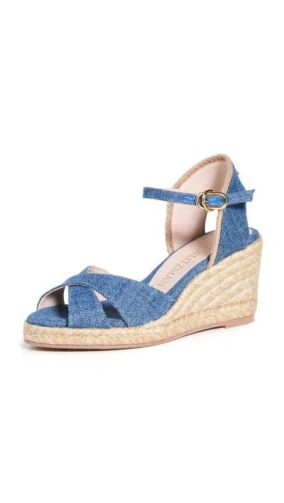 Stuart Weitzman Women's Mirela Espadrille Wedge In Washed/natural/blue In Multi