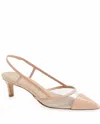 Stuart Weitzman Women's Mondrian Slingback 50mm Slingback Pump In Adobe/clear