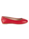 Stuart Weitzman Women's Nadine Leather Flats In Lipstick Red