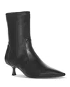 Stuart Weitzman Naomi Stretch Leather Ankle Booties In Black