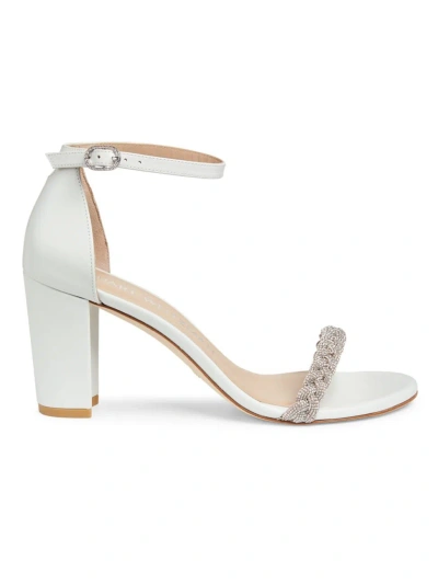 Stuart Weitzman Women's Nearlynude Highshine 80mm Sandals In White