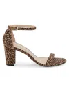 STUART WEITZMAN WOMEN'S NEARLYNUDE LEOPARD PATTERN SUEDE SANDALS