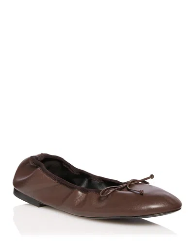 Stuart Weitzman Women's Nia Leather Ballet Flats In Brown