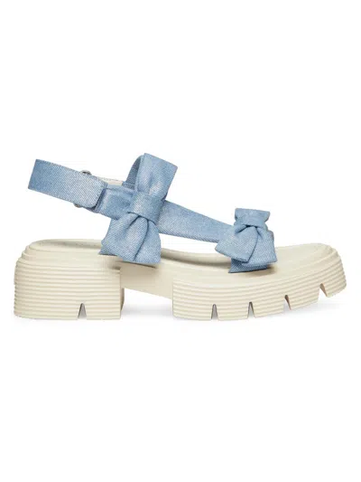 Stuart Weitzman Women's Nolita Metallic Denim Sandals In Blue
