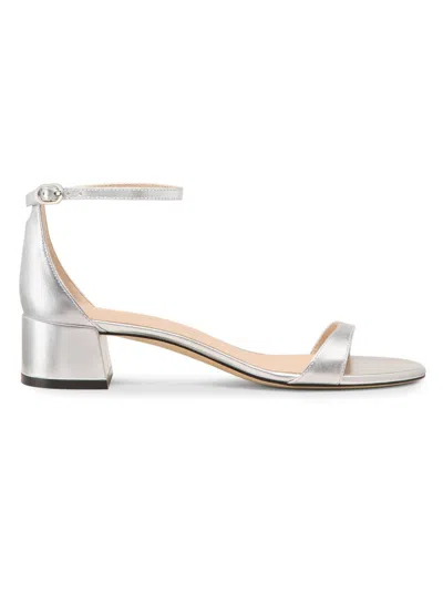 Stuart Weitzman Nudist Block 35 In Silver