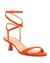 Stuart Weitzman Nudist Suede Ankle-strap Kitten Sandals In Paradise