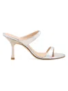 Stuart Weitzman Nudist 85 Patent Leather Mules In White