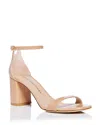 Stuart Weitzman Nudistcurve 75 Block Heel Sandal In Adobe
