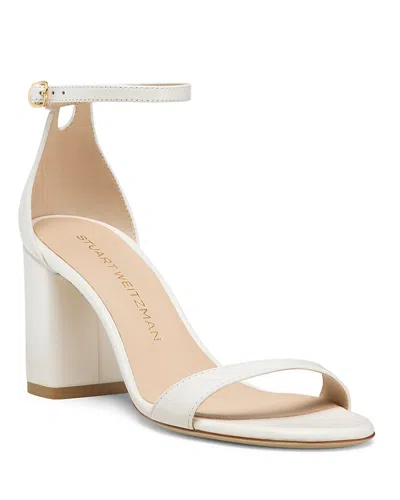 Stuart Weitzman Nudistarc 75mm Block Sandals In Cream