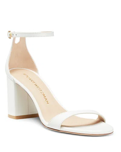 Stuart Weitzman Nudist Block 75 Sandal In White