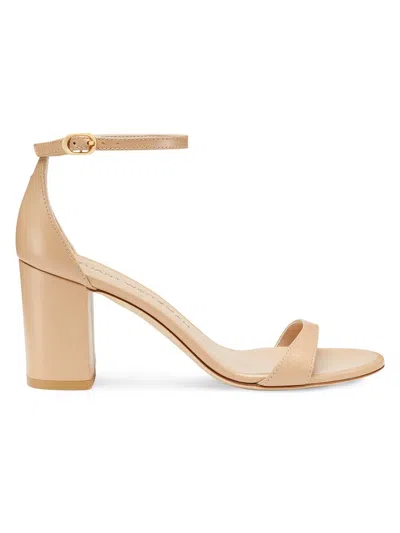 Stuart Weitzman Women's Nudist Block 75mm Leather Sandals In Brown