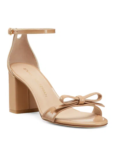 Stuart Weitzman Women's Nudist Felicity 75 Block Sandals In Adobe