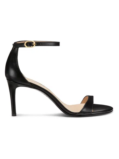 Stuart Weitzman Women's Nudist Ii 75mm Leather Sandals In Black