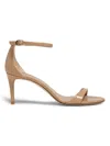 Stuart Weitzman 75mm Nudist Ii Patent Leather Sandals In Brown