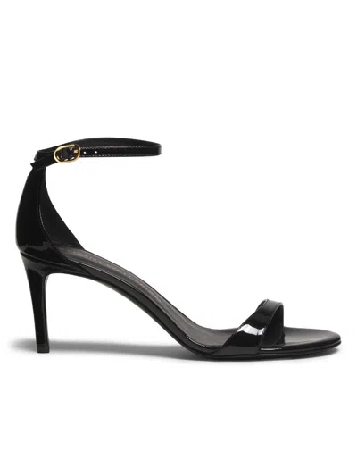 Stuart Weitzman Women's Nudist Ii 75mm Patent Leather Sandals In Black