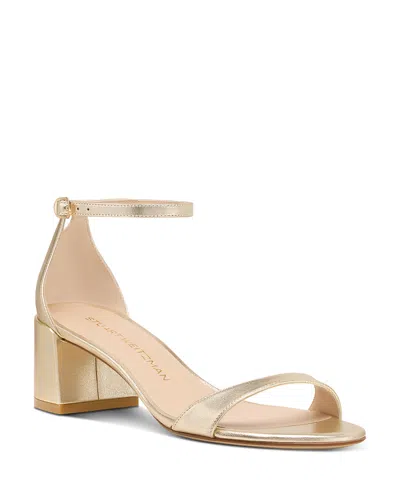 Stuart Weitzman Women's Nudist Leather Block Heel Sandals In Animal Print