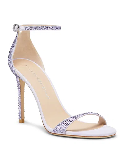 Stuart Weitzman Women's Nudist Shine 100 Sandals In Tanzanite/aster