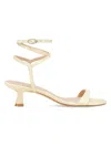 Stuart Weitzman Thin Strap Kitten Heels In Neutral