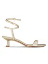 Stuart Weitzman Women's Nudist Wrap 50mm Metallic Leather Sandals In Gold
